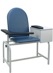 Winco Blood Drawing Chair with Drawer Padded Single Adjustable Armrest Blueridge