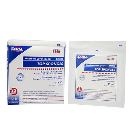 Dukal Nonwoven Sponge Dukal™ Polyester / Rayon / Cellulose 1-Ply 4 X 4 Inch Square Sterile