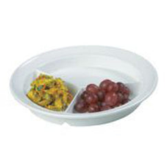 Patterson Medical Supply Partitioned Dish Blue Reusable Melamine 8-1/4 Inch Diameter