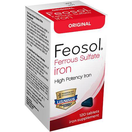Meda Consumer Healthcare Mineral Supplement Feosol® Iron 65 mg Strength Tablet 120 per Bottle