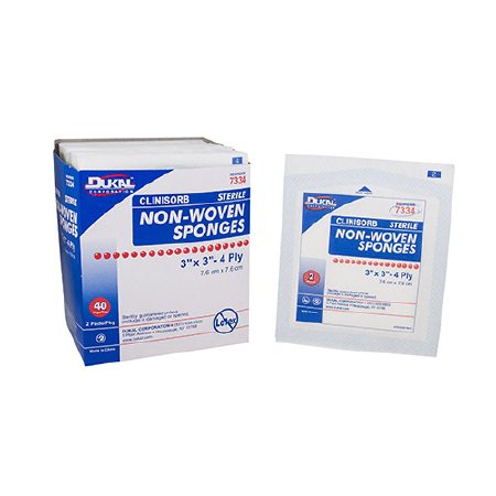 Dukal Nonwoven Sponge Clinisorb Polyester / Rayon 4-Ply 3 X 3 Inch Square Sterile