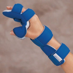 Patterson Medical Supply Resting Hand Splint Air Soft™ Aluminum / Fabric Right Hand Blue Large