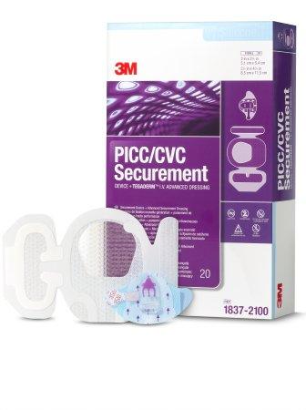 3M PICC/CVC Securement Device + Tegaderm™ I.V. Advanced Securement Dressing 1837-2100 3M™ Tegaderm™ 3.5 X 4.5 Inch Rectangle Sterile