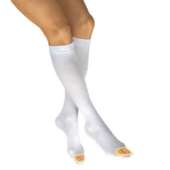 Patterson Medical Supply Anti-embolism Stocking JOBST® Knee High Medium White Inspection Toe