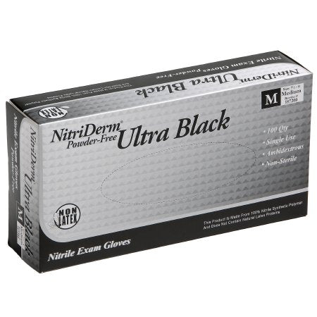 Innovative Healthcare Corporation Exam Glove NitriDerm® Ultra Black Medium NonSterile Nitrile Standard Cuff Length Textured Fingertips Black Chemo Tested - M-874674-3379 - Box of 100