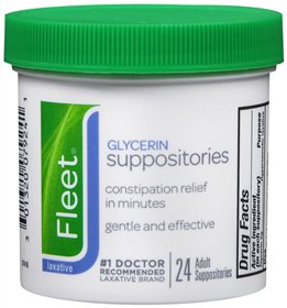 C.B. Fleet Laxative Fleet® Suppository 24 per Box 2 Gram Strength Glycerin