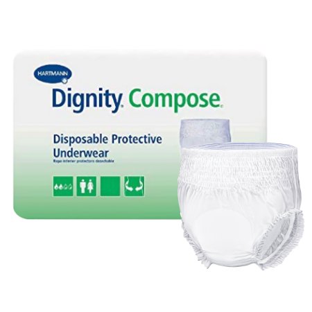 Hartmann Unisex Adult Absorbent Underwear Dignity® Compose® Pull On with Tear Away Seams 2X-Large Disposable Heavy Absorbency - M-875078-3814 - Case of 48