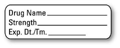 United Ad Label Pre-Printed / Write On Label UAL™ Anesthesia Label White Paper Drug Name_ Strength_Exp_ Black Syringe Label 1/2 X 1-1/2 Inch - M-875079-4996 - Roll of 610