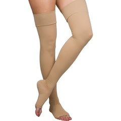 Scott Specialties Compression Stocking Loving Comfort® Thigh High Small Beige Open Toe