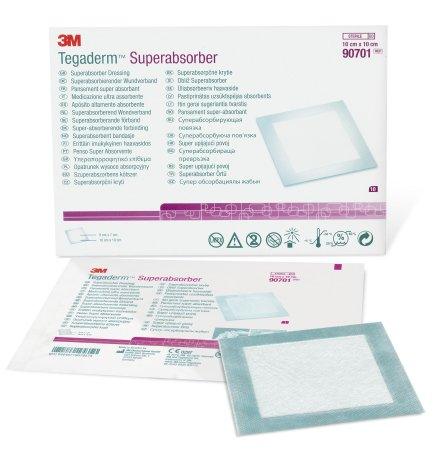 3M Super Absorbent Dressing 3M™ Tegaderm™ Superabsorber Polypropylene 3-7/8 X 3-7/8 Inch Sterile