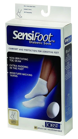 BSN Medical Diabetic Socks JOBST® Sensifoot™ Crew X-Large (12-1/2 to 14 Inch Shoe White Closed Toe