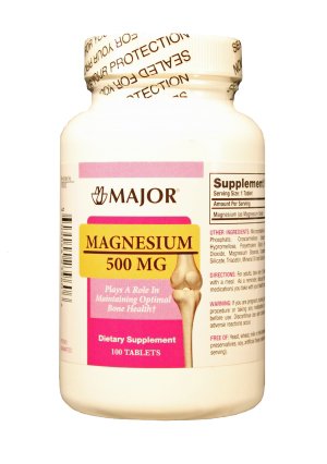 Major Pharmaceuticals Mineral Supplement Major® Magnesium Chloride 500 mg Strength Tablet 100 per Bottle