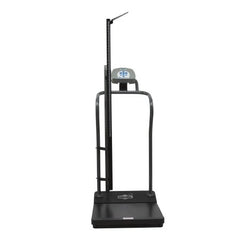 Health O Meter Column Scale with Height Rod Health O Meter® TFT Digital Display 1000 lbs. / 474 kg Capacity Black / Gray AC Adapter / Battery Operated