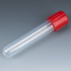 Globe Scientific Test Tube Round Bottom Plain 12 X 75 mm 5 mL Red Screw Cap Polypropylene Tube
