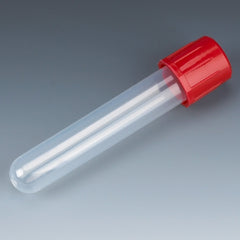 Globe Scientific Test Tube Round Bottom Plain 12 X 75 mm 5 mL Red Screw Cap Polypropylene Tube
