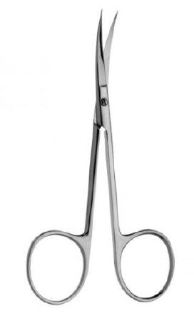 V. Mueller Iris Scissors V. Mueller® Knapp 4 Inch Length Surgical Grade Stainless Steel NonSterile Finger Ring Handle Curved Sharp Tip / Sharp Tip - M-876240-3788 - Each