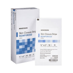 Skin Closure Strip McKesson 1/4 X 4 Inch Nonwoven Material Reinforced Strip White