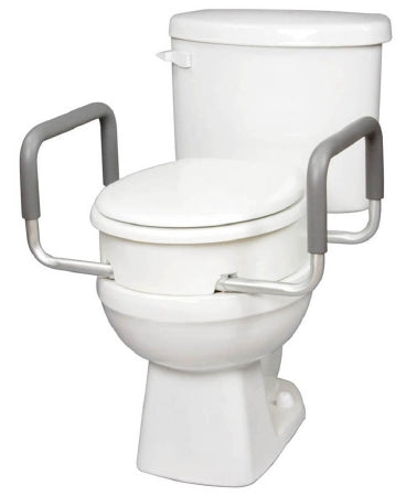 Apex-Carex Raised Toilet Seat with Arms Carex® 3-1/2 Inch Height White 250 lbs. Weight Capacity