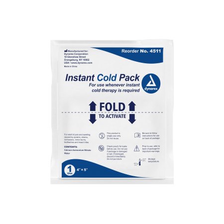 Dynarex Instant Cold Pack Dynarex® General Purpose One Size Fits Most 4 X 5 Inch Plastic / Calcium Ammonium Nitrate / Water Disposable