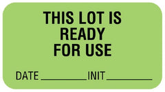 Market Lab Inc Pre-Printed Label UAL™ Instructional Label Light Green Paper THIS LOT IS READY FOR USE DATE____________INIT____________ Quality Control Label 7/8 X 1-5/8 Inch - M-876906-2061 - Roll of 1