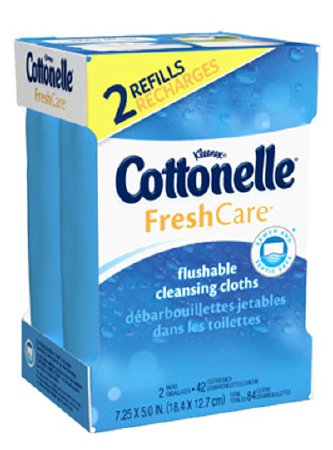 Kimberly Clark Flushable Personal Wipe Cottonelle® Fresh Care Soft Pack Refill Water / Sodium Chloride / Sodium Benzoate Scented 84 Count