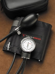 Dukal Aneroid Sphygmomanometer with Cuff Tech-Med® 2-Tube Pocket Size Hand Held Adult Large Cuff