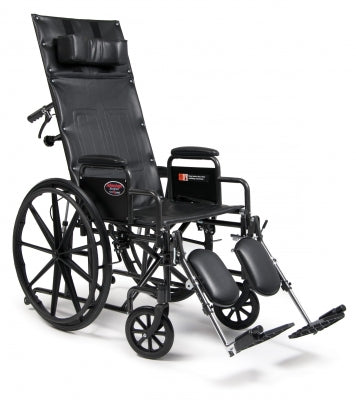 Graham-Field Reclining Wheelchair Advantage® Full Length Arm Removable Arm Style Black Upholstery 18 Inch Seat Width 300 lbs. Weight Capacity