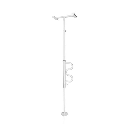 Stander Security Pole with Curved Grab Bar Stander™ Black Powder-Coated Steel