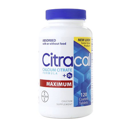 Bayer Joint Health Supplement Citracal® Max Calcium / Vitamin D 315 mg - 250 IU Strength Caplet 120 per Bottle
