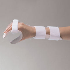 Patterson Medical Supply Functional Position Hand Splint Rolyan® Regular Preformed Thermoplastic Right Hand White Medium