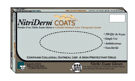 Innovative Healthcare Corporation Exam Glove NitriDerm® COATS® Small NonSterile Nitrile Standard Cuff Length Fully Textured White Not Chemo Approved - M-880525-1750 - Box of 200