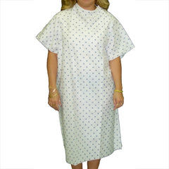 Comfort Concepts Patient Exam Gown One Size Fits Most Snowflake Print Print Reusable