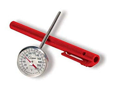 Fabrication Enterprises Paraffin Bath Thermometer Fahrenheit 0° to 220° (-10° to +110°C) Stainless Steel Probe