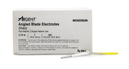 Dermal Tip Electrode McKesson Argent™ Stainless Steel Sharp Angled Blade Disposable NonSterile - M-881681-1308 - Box of 100