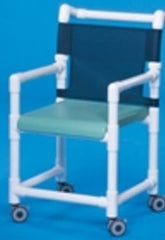 IPU Shower Chair ipu® Fixed Arm PVC Frame Mesh Back 21 Inch Seat Width