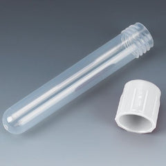Globe Scientific Test Tube Round Bottom Plain 12 X 75 mm 5 mL White Screw Cap Polypropylene Tube