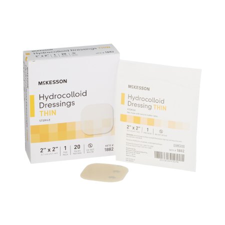 Hydrocolloid Dressing McKesson 2 X 2 Inch Square Sterile