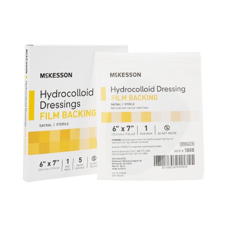 Hydrocolloid Dressing McKesson 6 X 7 Inch Sacral Sterile