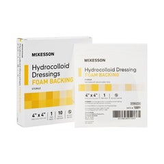 Hydrocolloid Dressing McKesson 4 X 4 Inch Square Sterile