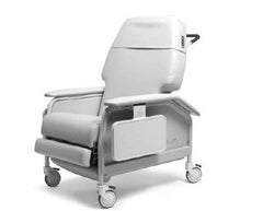 Graham-Field Extra Wide Recliner Deluxe Clinical Care® FR587W Series Oatmeal Vinyl Total Locking Casters, Rear Directional (Swivel) Locking Casters