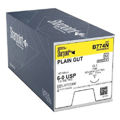 Surgical Specialties Suture with Needle Surgical Specialties™ Absorbable Uncoated Undyed Suture Plain Gut Size 6 - 0 18 Inch Suture 1-Needle 11 mm Length 3/8 Circle Precision Reverse Cutting Needle