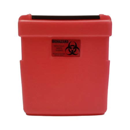 Nesar Replacement Radioactive Sharps Container Nesar Systems 8-1/2 L X 4 D X 9 H Inch 1 Gallon Red Base / Black Lid Horizontal Entry Snap On Lid - M-883607-3259 - Case of 32
