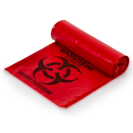 Colonial Bag Corporation Infectious Waste Bag Colonial Bag 10 gal. Red Bag LLDPE 24 X 24 Inch - M-884005-1010 - Case of 250