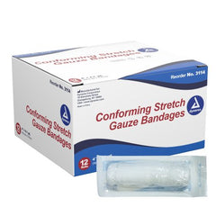 Dynarex Conforming Bandage Dynarex® Polyester 1-Ply 4 Inch X 4-1/10 Yard Roll Shape Sterile