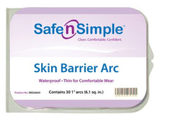 Safe N Simple Skin Barrier Arc Safe-n'Simple X-Tra Wide Mold to Fit, Standard Wear Hydrocolloid 1/2 Curve 1 X 1 Inch