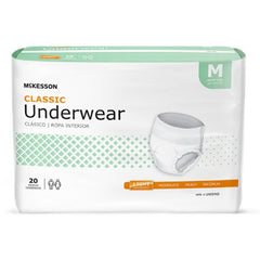 Unisex Adult Absorbent Underwear McKesson Classic Pull On with Tear Away Seams Medium Disposable Light Absorbency - M-884177-3402 - Case of 4