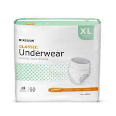 Unisex Adult Absorbent Underwear McKesson Classic Pull On with Tear Away Seams X-Large Disposable Light Absorbency - M-884178-2257 - Bag of 1