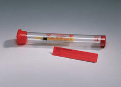Fisher Scientific Evidence Tube EVA-Safe® 1 X 8 Inch Plastic Plug Seal Cap Closure Biohazard Symbol / Instructions for Use NonSterile