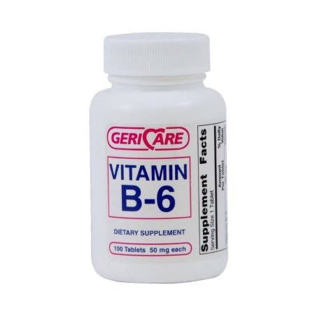 Vitamin Supplement Geri-Care Vitamin B6 50 mg Strength Tablet 100 per Bottle