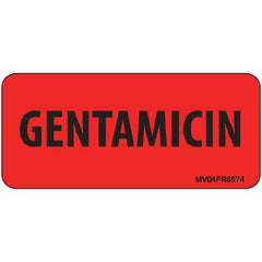 Precision Dynamics Drug Label MedVision® Anesthesia Label Gentamicin Red 1 X 2-1/4 Inch - M-884657-4907 - Roll of 1